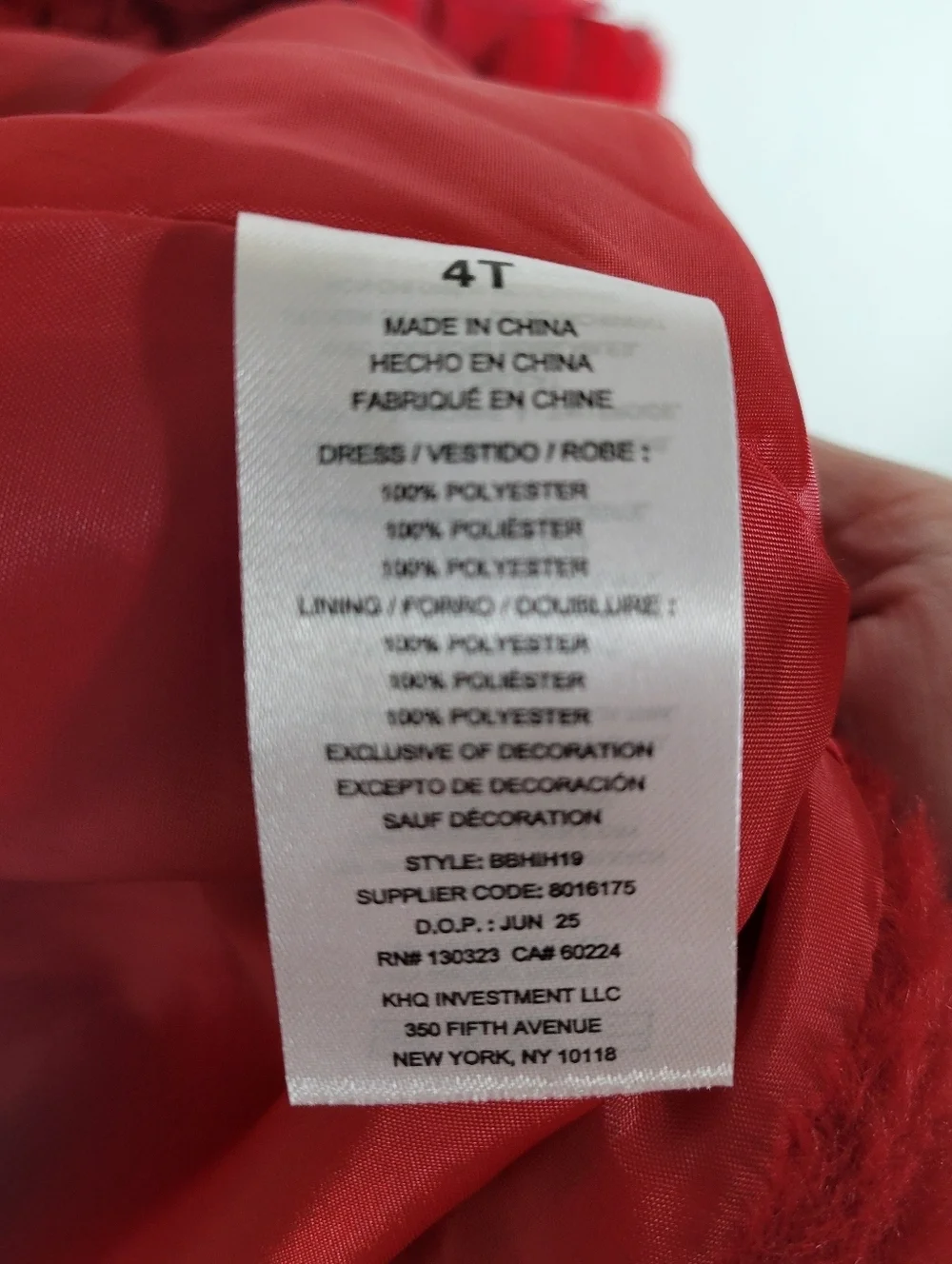 Blueberi Boulevard Red Rose Floral Trim Girls Coat w/ Crystal Buttons, Size 4T